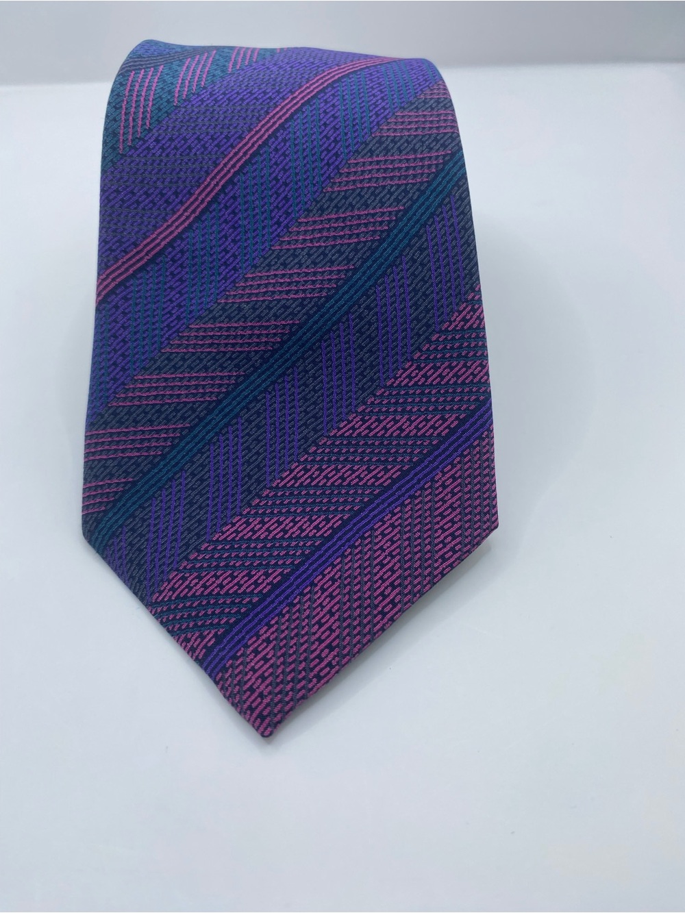 Missoni Purple & Pink Geometric Silk Tie NWT